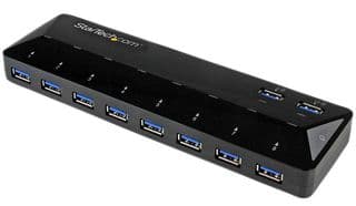 ST103008U2C - STARTECH - ST103008U2C - Hub, 10-Port USB 3.0 Hub with Charge and Sync Ports, 2 x 1.5A Fast-Charging Ports