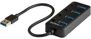 HB30A4AIB - STARTECH - HB30A4AIB - Hub, 4-Port USB 3.0 Hub, 4x USB-A Ports w/ Individual On/Off Switches, Bus-Powered