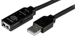 USB2AAEXT10M - STARTECH - USB2AAEXT10M - USB Cable, NA, UK, EU, Type A Plug to Type A Receptacle, 10 m, 32.81 ft, USB 2.0, Black