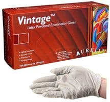 28826 - AURELIA - 28826 - Vintage Powdered Disposable Latex Gloves - Small 100 Pack