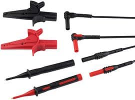 ACC020 - KEWTECH - ACC020 - Test Lead Set, 4mm Banana Plugs, Shrouded x2, 4mm Right Angle Banana Plugs, Shrouded x 2