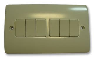 K4879WHI - HONEYWELL - K4879WHI - Logic Plus 6 Gang 2 Way Light Switch, 10AX White