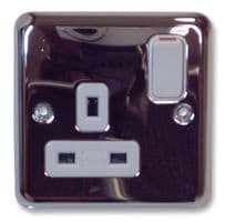 K2958PCR - HONEYWELL - K2958PCR - Chroma Plus 13A 1 Gang DP Switched Socket, Polished Chrome
