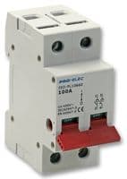 AUT2 - PRO ELEC - AUT2 - Isolator, 2 Pole, 400 V, 100 A, EN 60947, IEC 60947