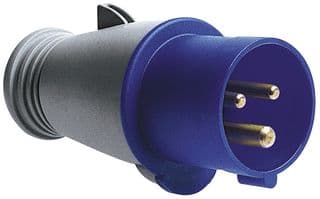 K9001 BLU - HONEYWELL - K9001 BLU - Pin & Sleeve Connector, 16 A, 250 V, Cable Mount, Plug, 2P+E, Blue