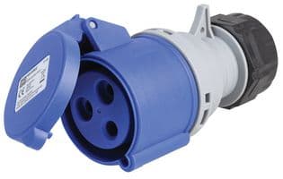 K9133 BLU - HONEYWELL - K9133 BLU - Pin & Sleeve Connector, 32 A, 250 V, Cable Mount, Socket, 2P+E, Blue