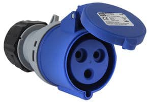 K9133BLU - HONEYWELL - K9133BLU - Pin & Sleeve Connector, 32 A, 250 V, Cable Mount, Socket, 2P+E, Blue