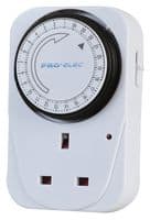 PEL00409 - PRO ELEC - PEL00409 - Timeswitch, 15 min, 24 h, 13 A, Analogue