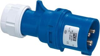 013-6 - PCE - 013-6 - Main Plug, 16A, 230V, Cable Mount, 2P+E, Blue, IP44