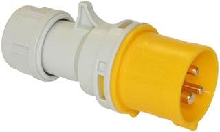 013-4 - PCE - 013-4 - Main Plug, 16A, 110V, Cable Mount, 2P+E, Yellow, IP44