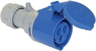 213-6 - PCE - 213-6 - Pin & Sleeve Connector, 16 A, 230 V, Cable Mount, Socket, 2P+E, Blue