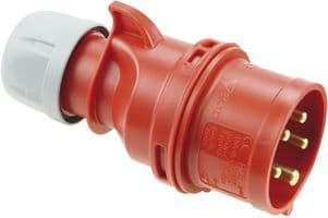 015-6 - PCE - 015-6 - Pin & Sleeve Connector, 16 A, 400 V, Cable Mount, Plug, 3P+N+E, Red