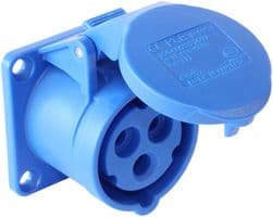 313-6 - PCE - 313-6 - Pin & Sleeve Connector, 16 A, 230 V, Panel Mount, Outlet, 2P+E, Blue