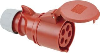 225-6 - PCE - 225-6 - Main Socket, 32A, 400V, Cable Mount, 3P+N+E, Red, IP44