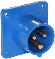 613-6 - PCE - 613-6 - Pin & Sleeve Connector, 16 A, 230 V, Panel Mount, Inlet, 2P+E, Blue