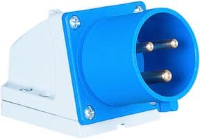 523-6 - PCE - 523-6 - Pin & Sleeve Connector, 32 A, 230 V, Wall Mount, Inlet, 2P+E, Blue