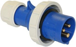 0132-6 - PCE - 0132-6 - Pin & Sleeve Connector, 16 A, 230 V, Cable Mount, Plug, 2P+E, Blue