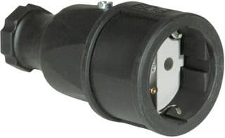 2510-S - PCE - 2510-S - Power Entry Connector, Power Plug, 16 A, Black, 250 V, PC Electric Rubber Connectors