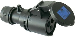 213-6X - PCE - 213-6X - Pin & Sleeve Connector, 16 A, 230 V, Cable Mount, Socket, 2P+E, Black