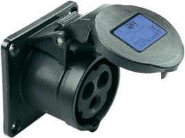313-6X - PCE - 313-6X - Pin & Sleeve Connector, 16 A, 230 V, Panel Mount, Outlet, 2P+E, Black