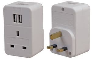 PELB1204 - PRO ELEC - PELB1204 - UK ADAPTOR TWIN USB CHARGER