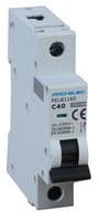 PELB1160 - PRO ELEC - PELB1160 - Thermal Magnetic Circuit Breaker, 40 A, 1 Pole, 415 V, DIN Rail