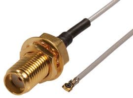 ASMGB010ZN113S11 - SIRETTA - ASMGB010ZN113S11 - RF / Coaxial Cable Assembly, 6GHz Frequency, 3.9 ", 100 mm, 1.13mm, IPEX MHF5L Right Angled Plug