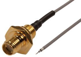 ASMH010XC113S11 - SIRETTA - ASMH010XC113S11 - RF / Coaxial Cable Assembly, 6GHz Frequency, 3.9 ", 100 mm, 1.13mm, SMA Bulkhead Jack, Free End
