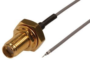 ASMH010YE113S11 - SIRETTA - ASMH010YE113S11 - RF / Coaxial Cable Assembly, 6GHz Frequency, 3.9 ", 100 mm, 1.13mm, SMA RP Bulkhead Jack, Free End