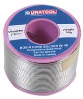D03346 - DURATOOL - D03346 - SOLDER WIRE, SN60-PB40, 0.7MM, 50G REEL