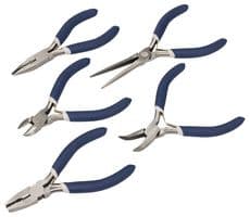 D00121 - DURATOOL - D00121 - Pliers Set, Mini, 5 Pieces of Round Nose Pliers, Top Cutter Pliers, Flat Nose and Bent Nose Pliers
