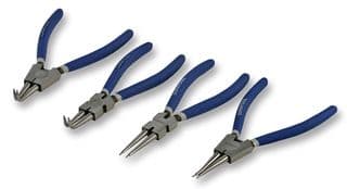 D00128 - DURATOOL - D00128 - Circlip Pliers Set, 4 Pieces of 180mm Internal/External Tips, 170mm Internal/External 90° Tips