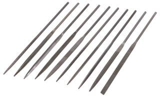 D00149 - DURATOOL - D00149 - Needle File Set, 10 Pieces, Half Round, Knife, Barrette, Square, Triangular, Crossing, Round, Steel