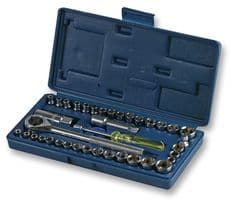 D00200 - DURATOOL - D00200 - Socket Set, Reversible Ratchet, Metric 4mm - 13 mm, Imperial 0.156 " - 0.562 ", 40 Piece