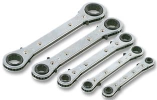 D00226 - DURATOOL - D00226 - Flat Ratchet Spanner Set, Drop Forged, Metric, 5 Pieces