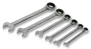 D00463 - DURATOOL - D00463 - Ratchet Spanner Set, Gearless, Chrome Vanadium Steel, 6 Pieces of Spanners