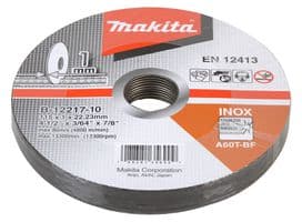 B-12217-10 - MAKITA - B-12217-10 - Grinder Cutting Disc, 4-1/2" (115mm x 1mm x 22.23mm) Angle, Metal, 10 Pack