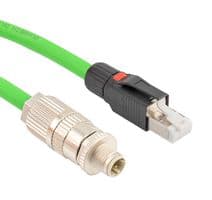TRGPA402-10M - L-COM - TRGPA402-10M - SENSOR CORD, M12 PLUG-RJ45 PLUG, 32.8FT