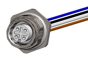 FPM12A04I12AR01. - NORCOMP - FPM12A04I12AR01. - SENSOR CORD, 4P M12 RCPT-FREE END, 12"