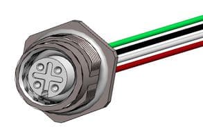 FPM12A04I12AR02. - NORCOMP - FPM12A04I12AR02. - SENSOR CORD, 4P M12 RCPT-FREE END, 12"