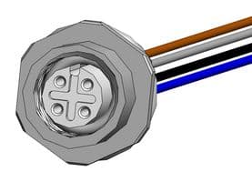 FPM12A04I12BF01 - NORCOMP - FPM12A04I12BF01 - SENSOR CORD, 4P M12 RCPT-FREE END, 12"