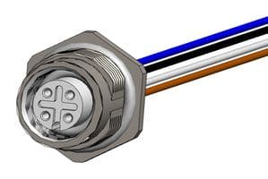 FPM12A04I12BR01 - NORCOMP - FPM12A04I12BR01 - SENSOR CORD, 4P M12 RCPT-FREE END, 12"