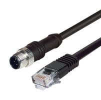 M12RJ454D-3 - L-COM - M12RJ454D-3 - SENSOR CORD, M12 4POS-RJ45 PLUG, 9.8FT