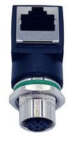 RJM12FD04RA001 - NORCOMP - RJM12FD04RA001 - ADAPTR, R/A 4P M12 RCPT-RJ45 JACK, D COD