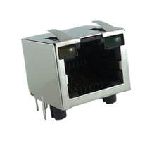 RJHSE-7367 - AMPHENOL COMMUNICATIONS SOLUTIONS - RJHSE-7367 - MODULAR CONN, R/A JACK, 6P2C, 1PORT, TH