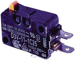D3V-16G-1C25-K - OMRON ELECTRONIC COMPONENTS - D3V-16G-1C25-K - MICROSWITCH, PIN PLUNGER, SPDT 16A 250V
