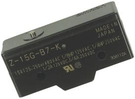 Z-15G-B7-K - OMRON INDUSTRIAL AUTOMATION - Z-15G-B7-K - MICROSWITCH, PIN PLUNGER, SPDT 15A 250V