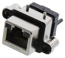 MRJ5484MF - AMPHENOL COMMUNICATIONS SOLUTIONS - MRJ5484MF - RUGGED RJ45 JACK, 8P8C, 1PORT, TH