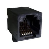RJE01J4001 - AMPHENOL COMMUNICATIONS SOLUTIONS - RJE01J4001 - MODULAR CONN, R/A JACK, 6P6C, 1PORT, TH
