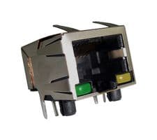 RJSBE5081C1 - AMPHENOL COMMUNICATIONS SOLUTIONS - RJSBE5081C1 - RJ45 CONN, R/A JACK, 8P8C, 1PORT, TH
